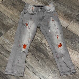 M. Society “Politically Incorrect” Distressed Gray Jeans Sz 2T